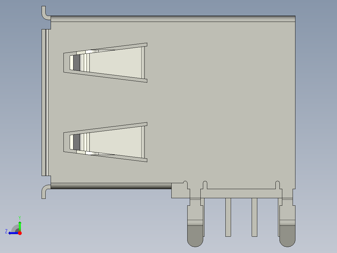 卧式USB接口右视图