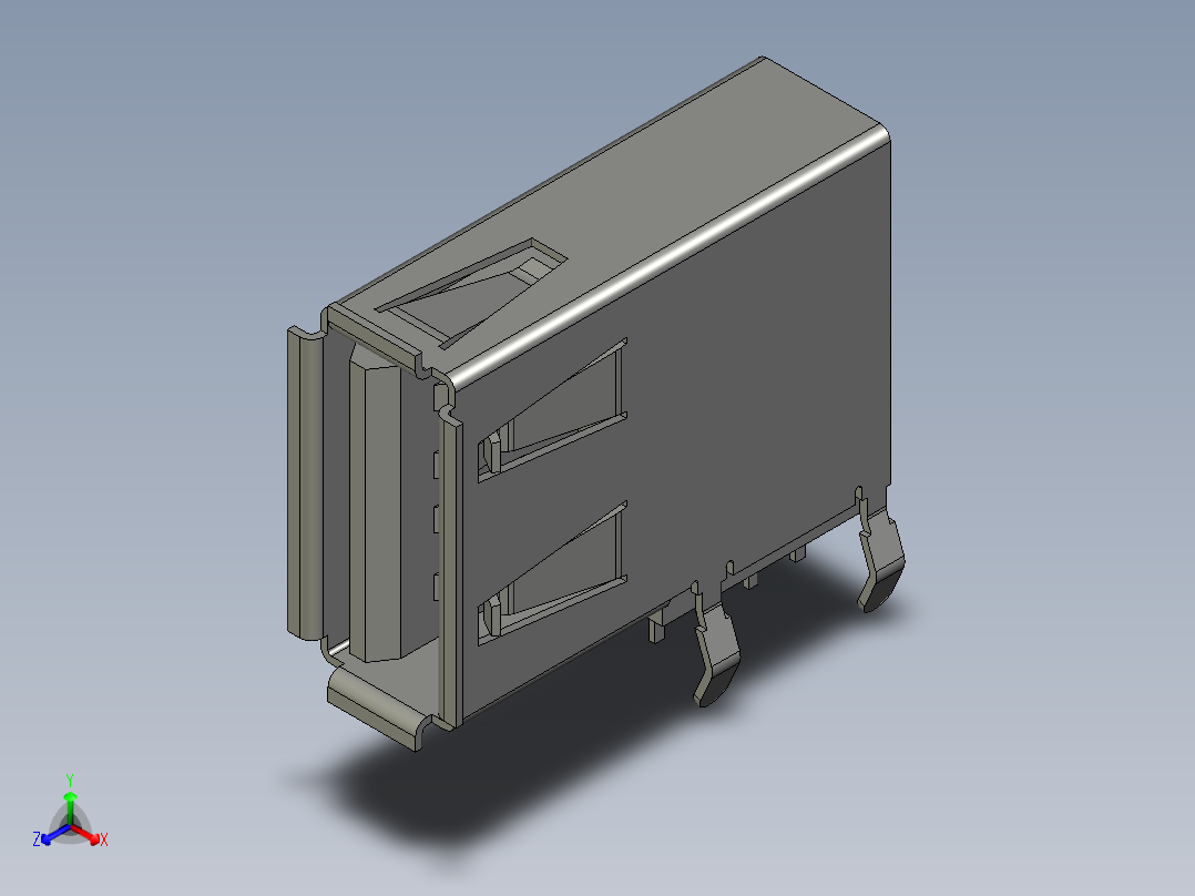 卧式USB接口正等轴测图