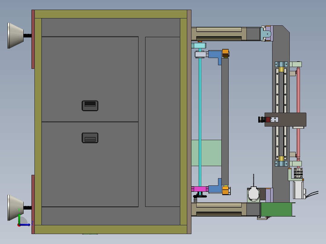 T697 三轴视觉检测机左视图