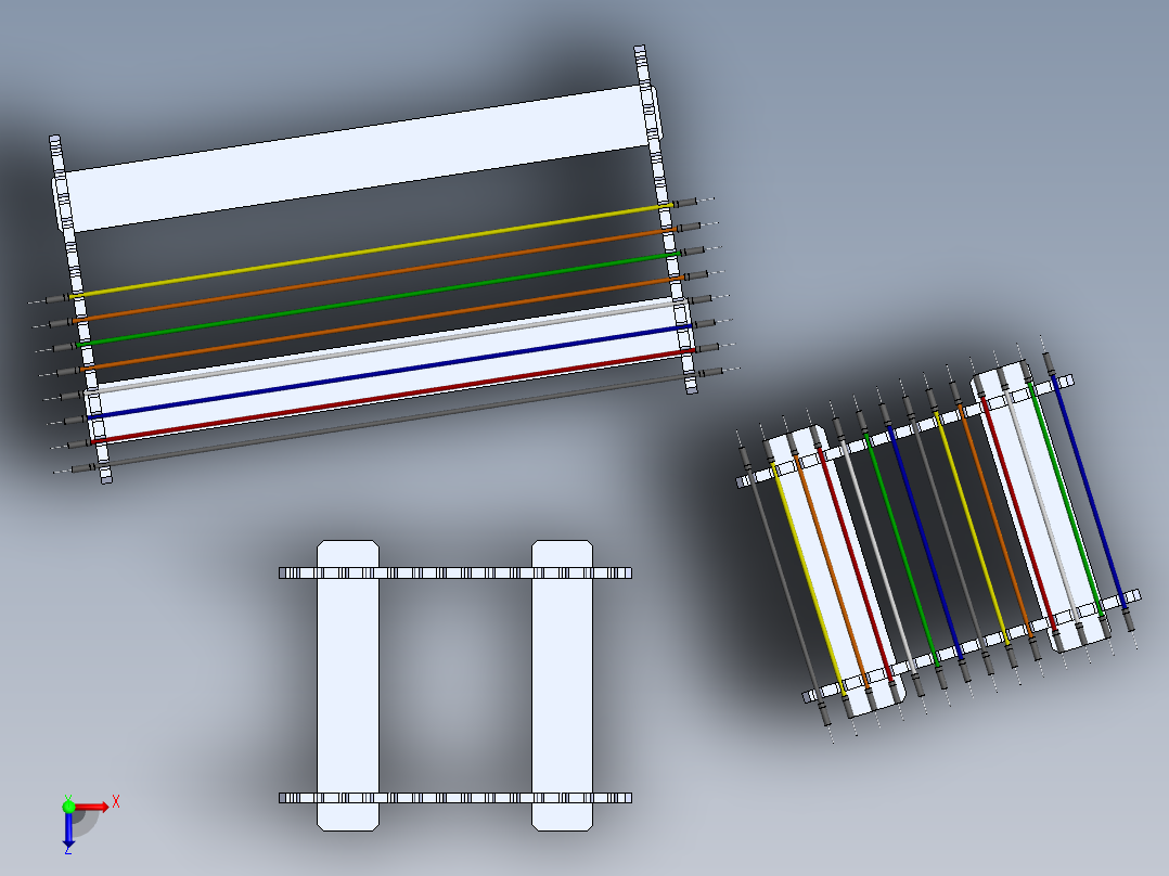 跳线组织器80毫米和200毫米俯视图