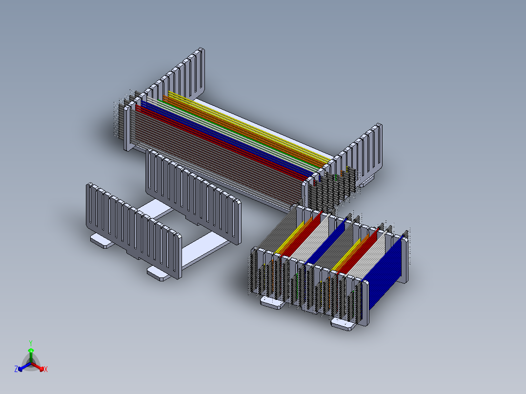 跳线组织器80毫米和200毫米正等轴测图
