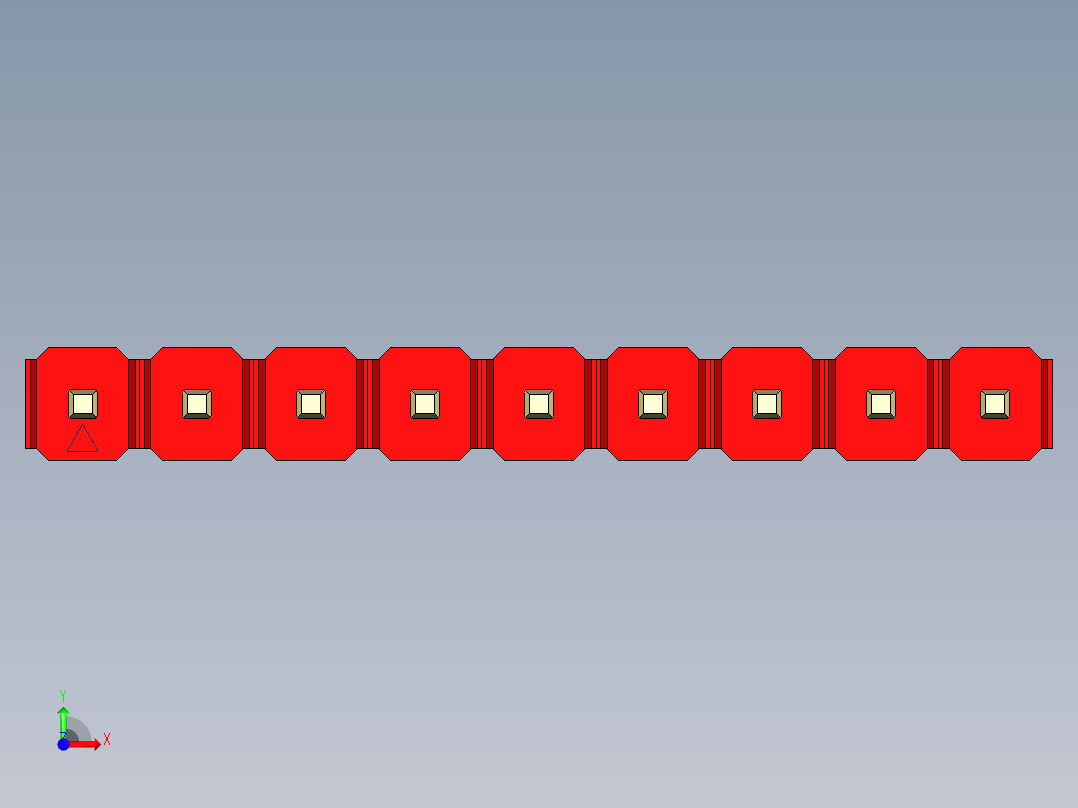 彩色公头100mil（2.54mm）系列-DS1021_red_1x09p_100mil_Type5_rev1.0前视图