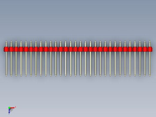 彩色公头100mil（2.54mm）系列-DS1021_red_3x30p_100mil_Type5_rev1.0俯视缩略图