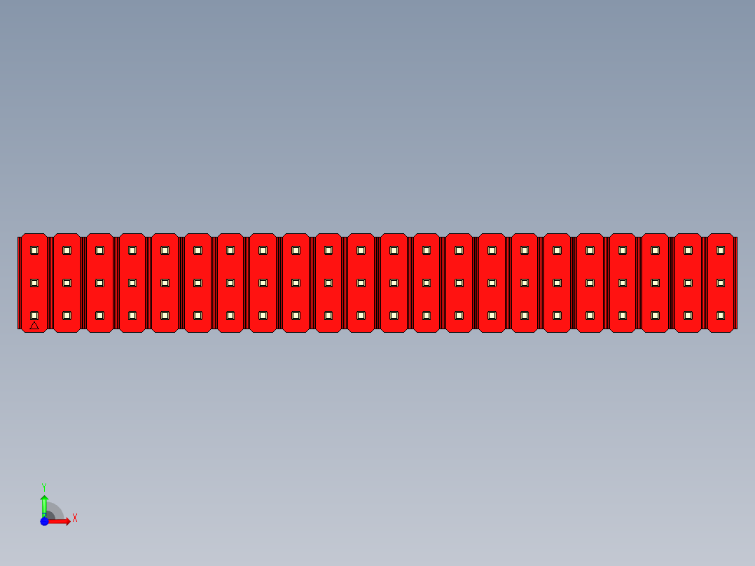彩色公头100mil（2.54mm）系列-DS1021_red_3x22p_100mil_Type19_rev1.0前视图