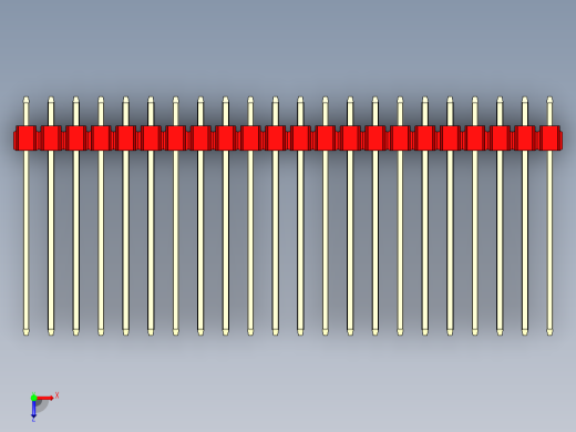 彩色公头100mil（2.54mm）系列-DS1021_red_3x22p_100mil_Type19_rev1.0俯视缩略图