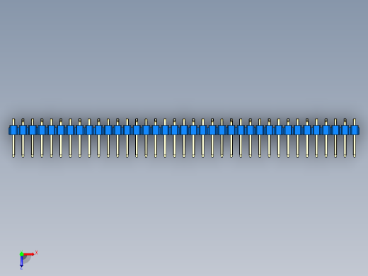 彩色公排针 100mil 2.54mm 系列-DS1022_blue_37p_100mil_Type_SMT_R2_rev1.0俯视缩略图