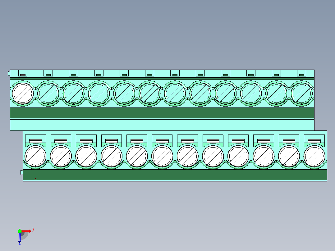 DEGSON DG636 系列 6.357.629.52mm 接线端子-DG636A-6.35-24P-14-00AH俯视图