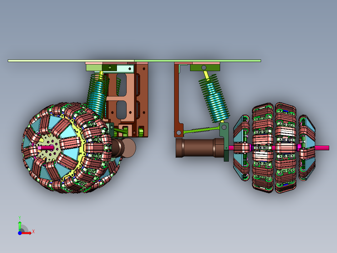 智能编程底盘麦克纳姆轮小车前视图
