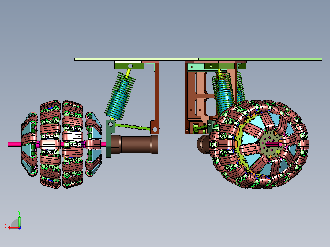 智能编程底盘麦克纳姆轮小车后视图