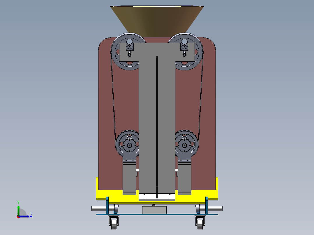 排球发球机三维和二维左视图