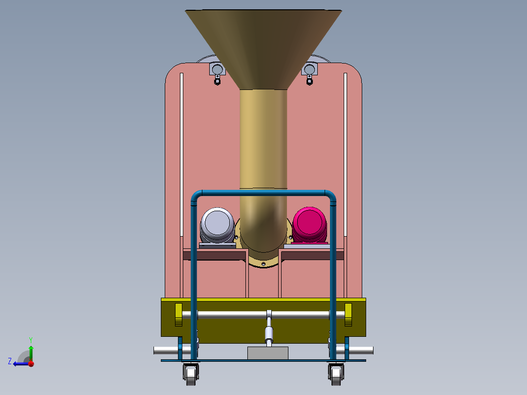排球发球机三维和二维右视图