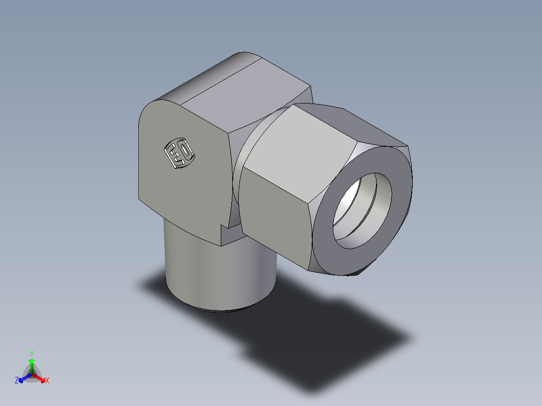 卡套式工业通用硬管接头EO_Male_stud_elbow_WE10LLRCF主视图