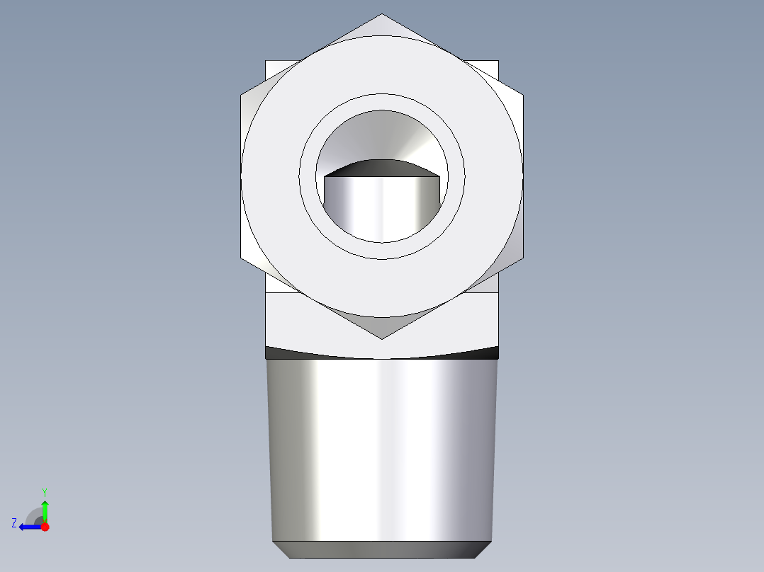 卡套式工业通用硬管接头EO_Male_stud_elbow_WE10LLRCF右视图
