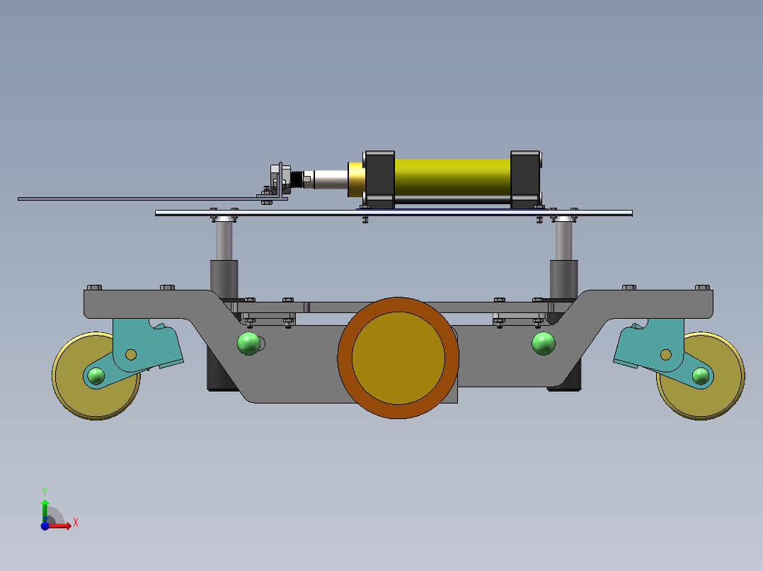 AGV物料运输车设计含三维SW模型1205808==500前视图