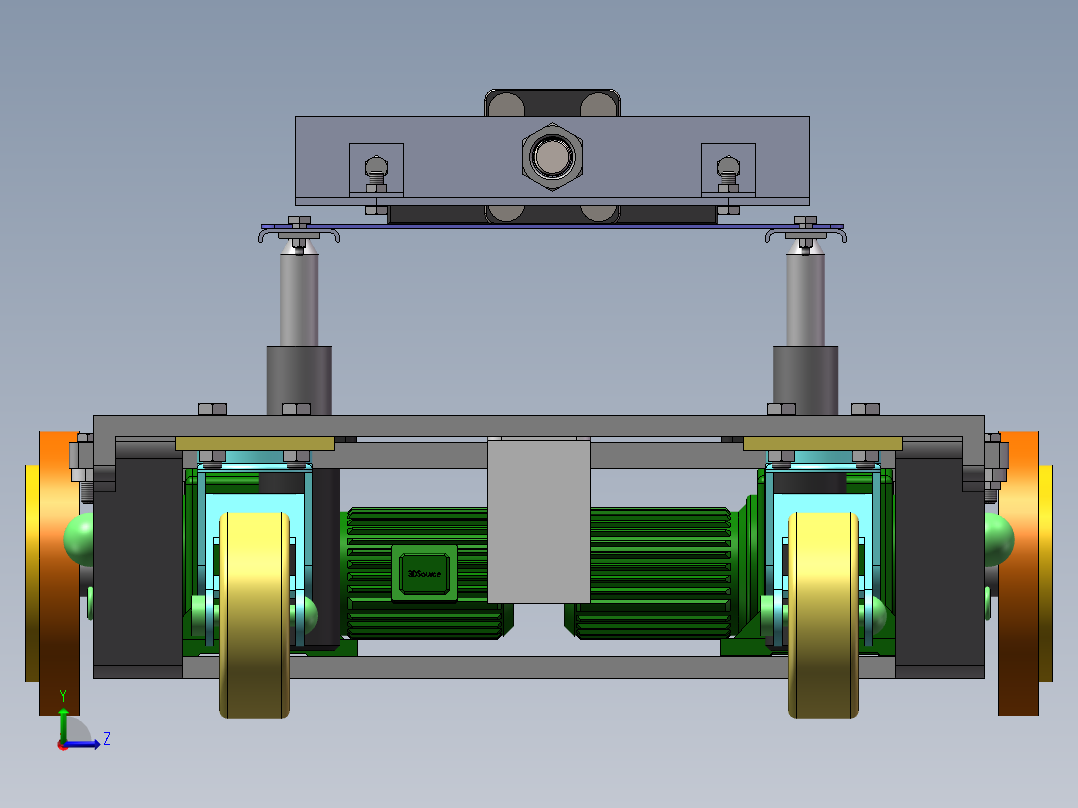 AGV物料运输车设计含三维SW模型1205808==500左视图