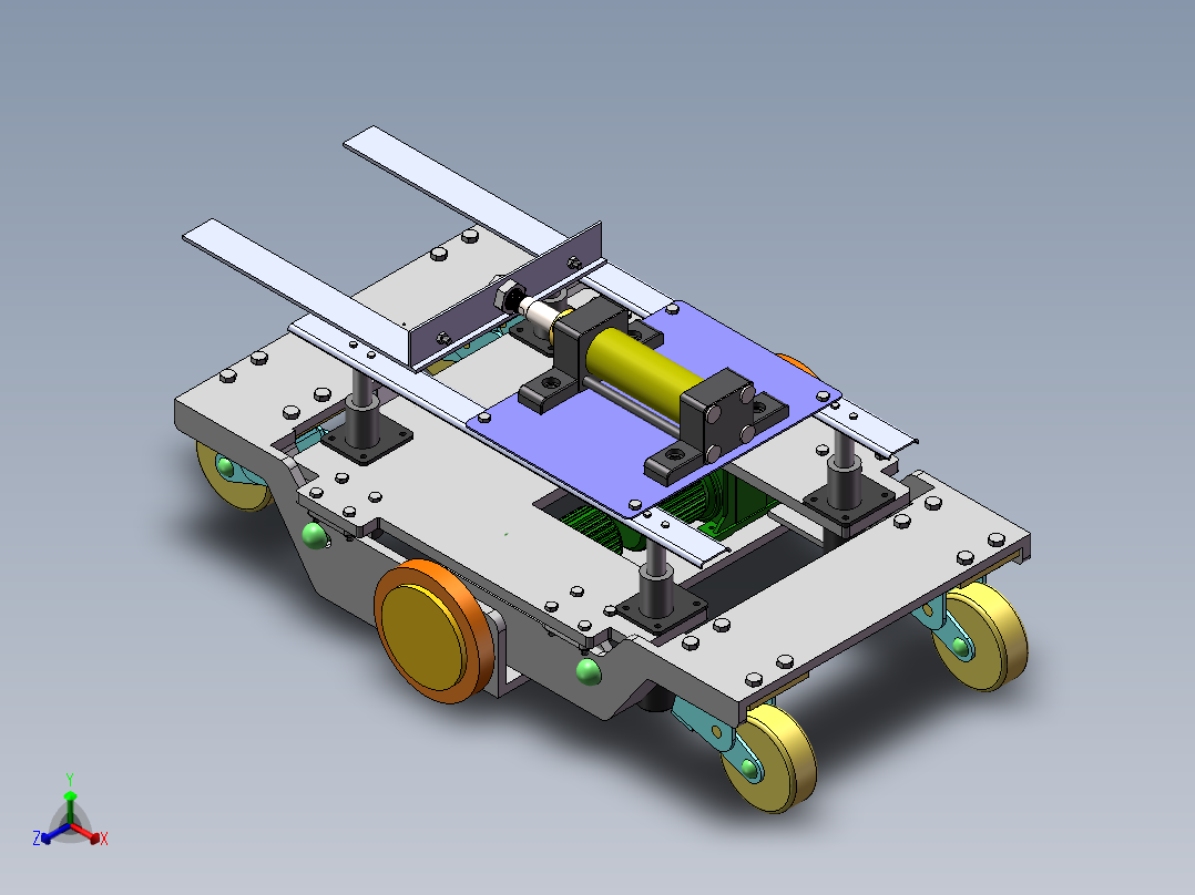 AGV物料运输车设计含三维SW模型1205808==500正等轴测图