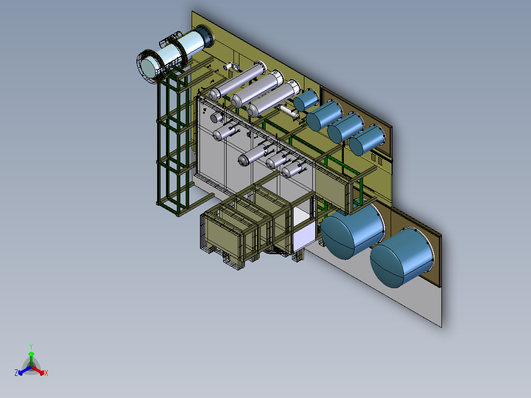 纯碱厂三维模型正等轴测图