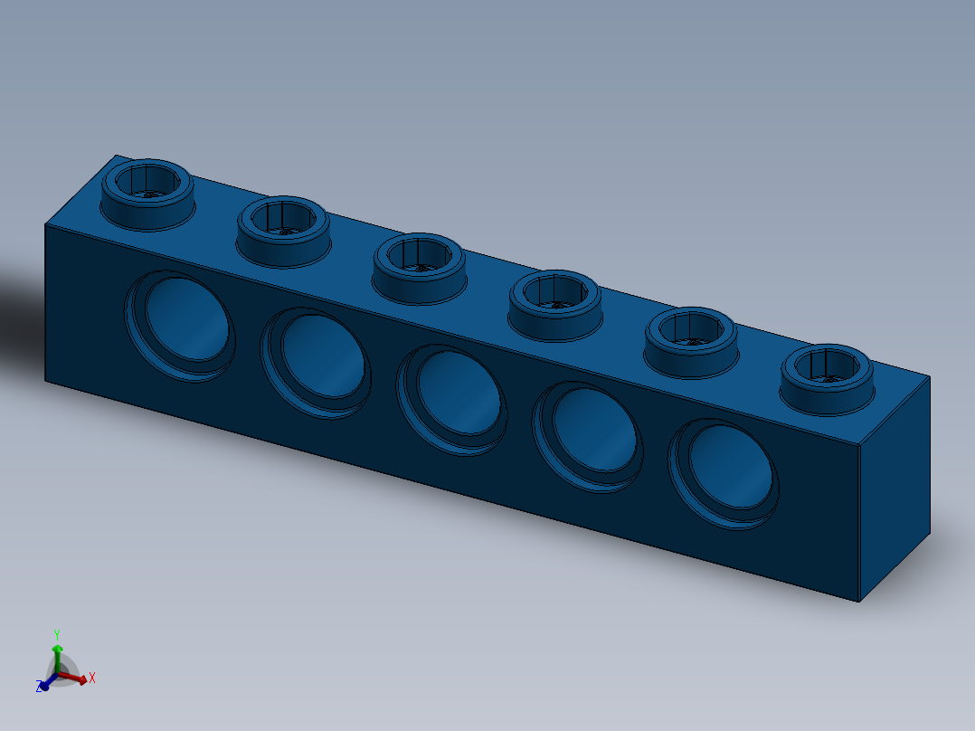 乐高机械组积木（横梁）-389423 Bright Blue Technic Brick 1 x 6 with Holes