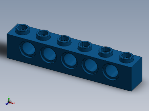 乐高机械组积木（横梁）-389423 Bright Blue Technic Brick 1 x 6 with Holes