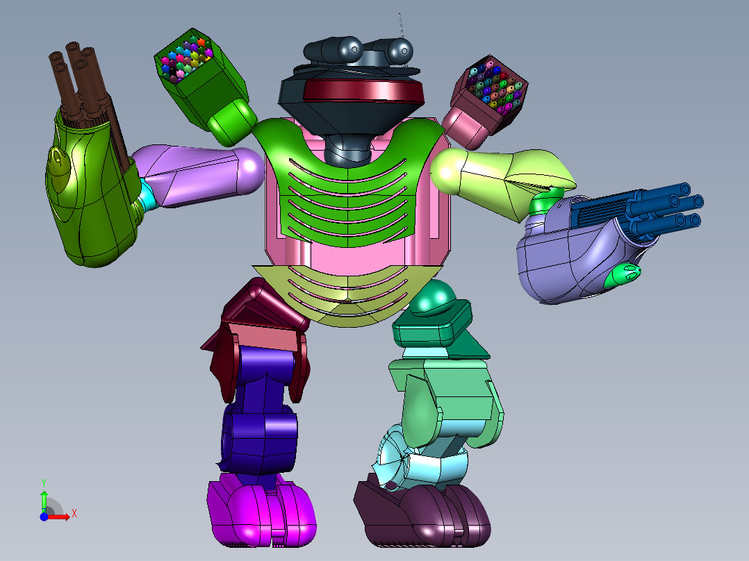 青蛙战士钢铁侠玩具前视图