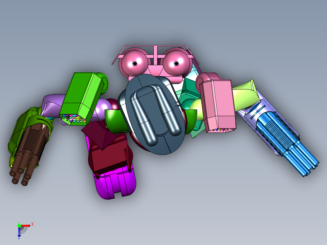 青蛙战士钢铁侠玩具俯视图