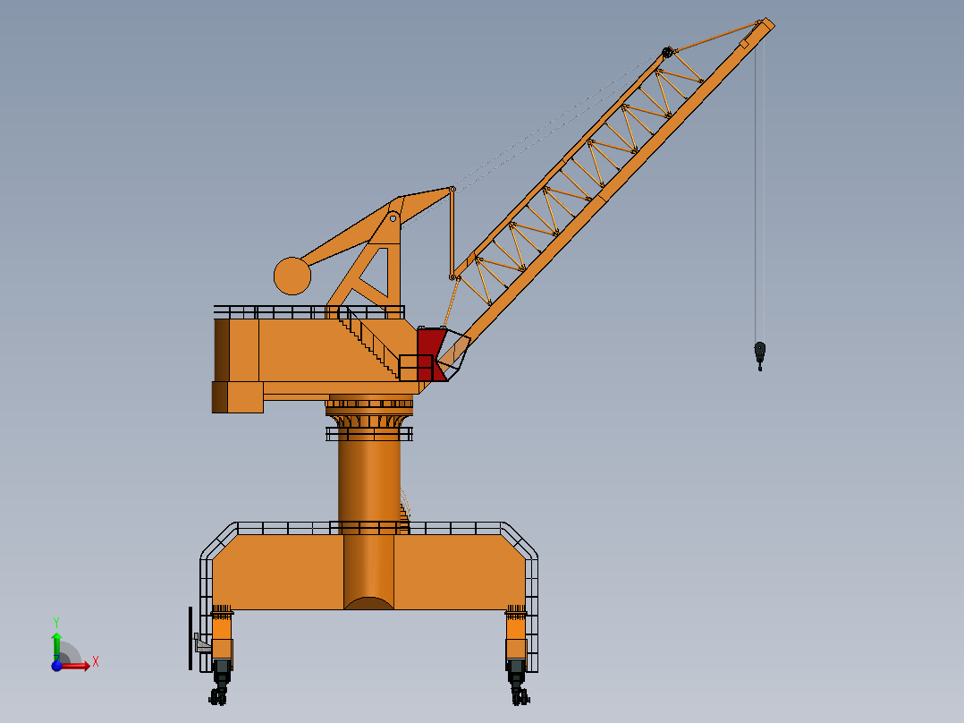 港口起重机前视图