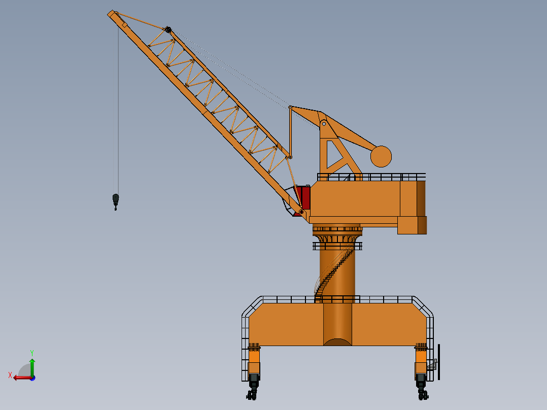 港口起重机后视图