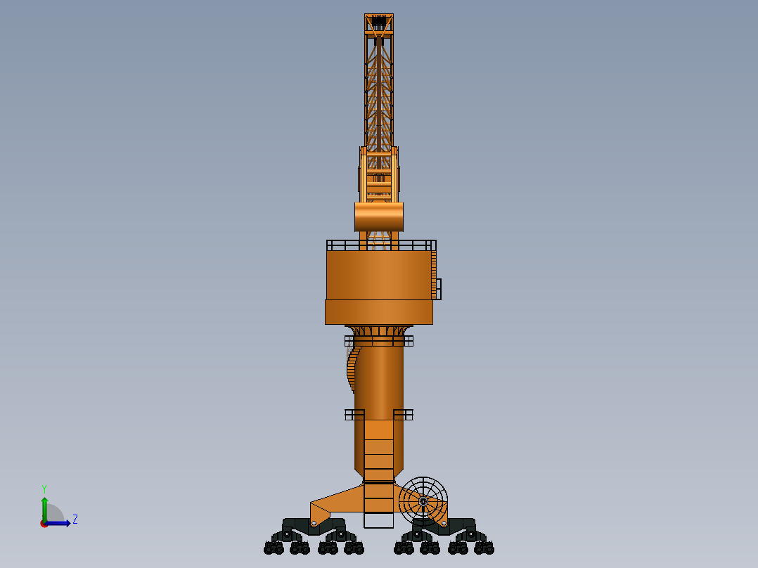 港口起重机左视图
