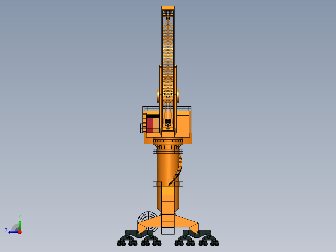 港口起重机右视图