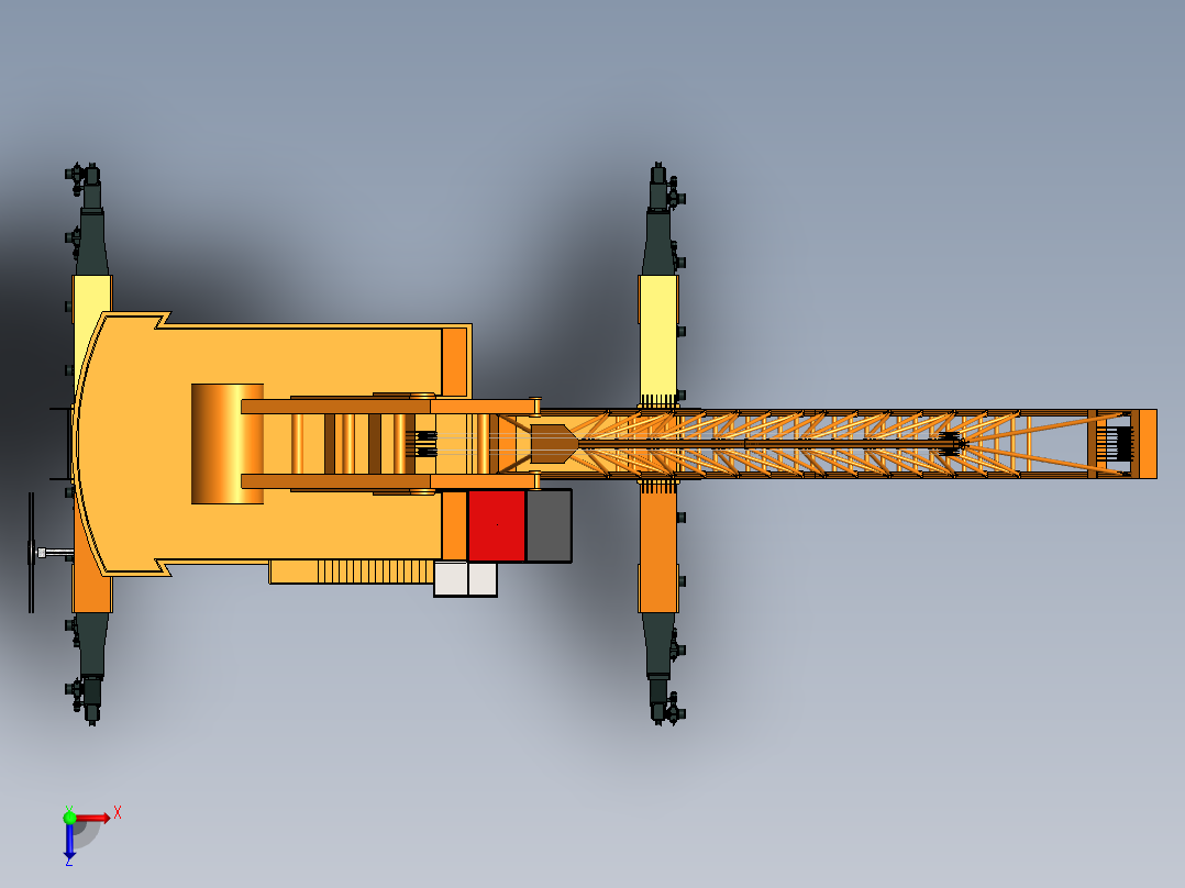 港口起重机俯视图