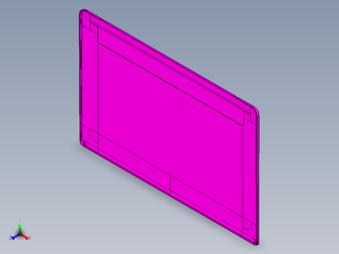 轻薄笔记本外壳铣外围高光UG编程程序模型正等轴测图