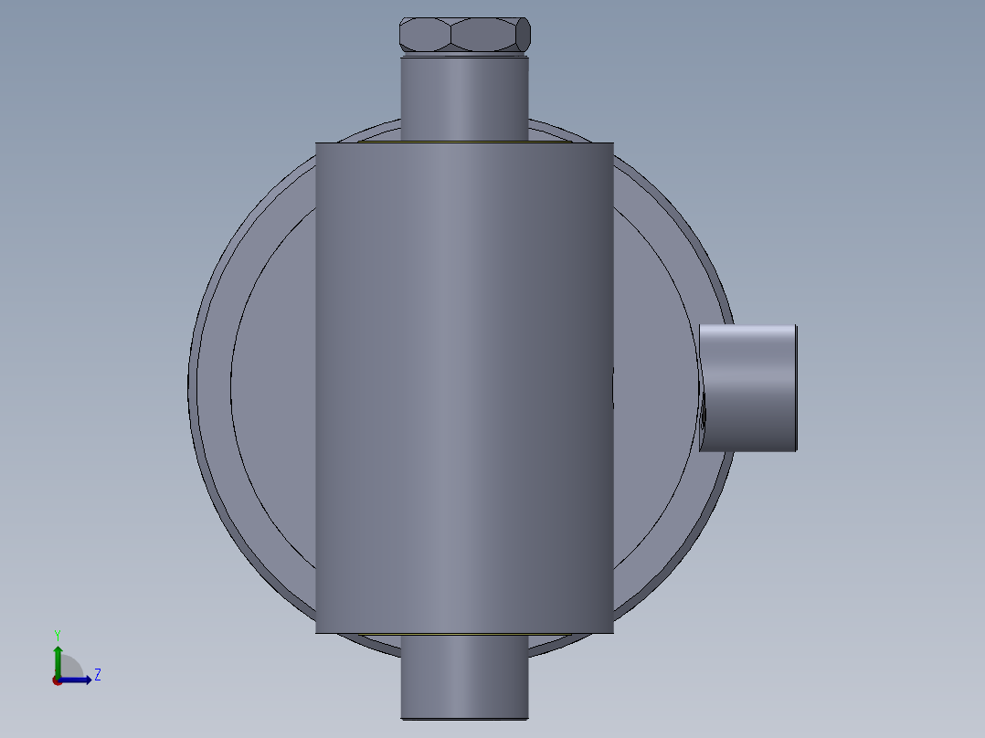 A0002482-焊接型液压缸（带前后端安装孔）90x50x270 毫米左视图