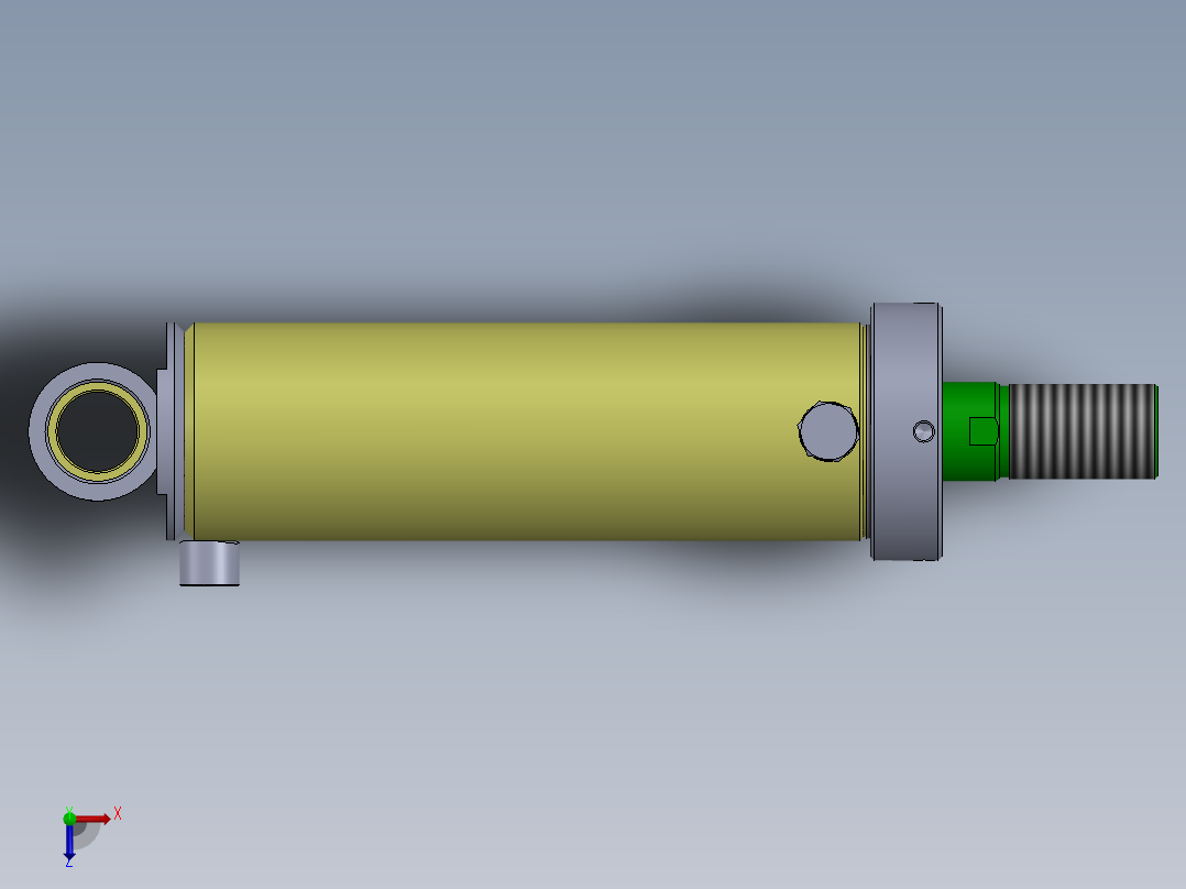 A0002482-焊接型液压缸（带前后端安装孔）90x50x270 毫米俯视图