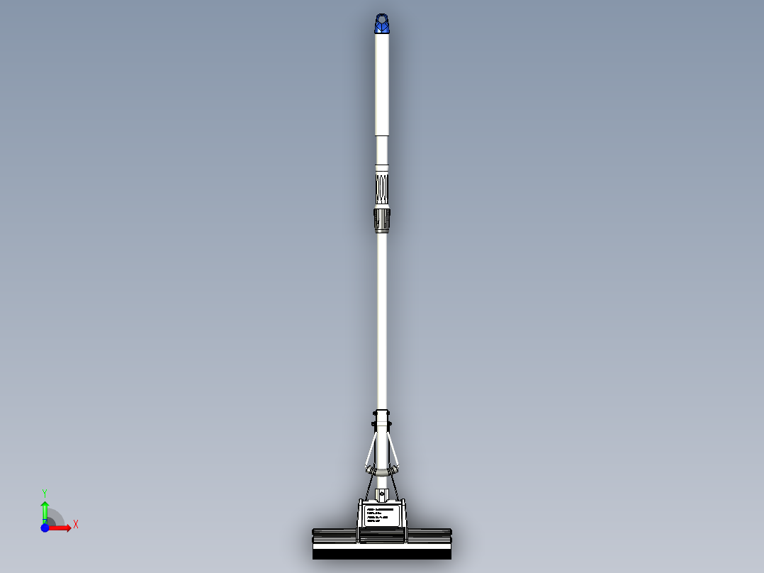 家用33cm伸缩杆双排轮手动挤水胶海棉拖把（墩布）前视图