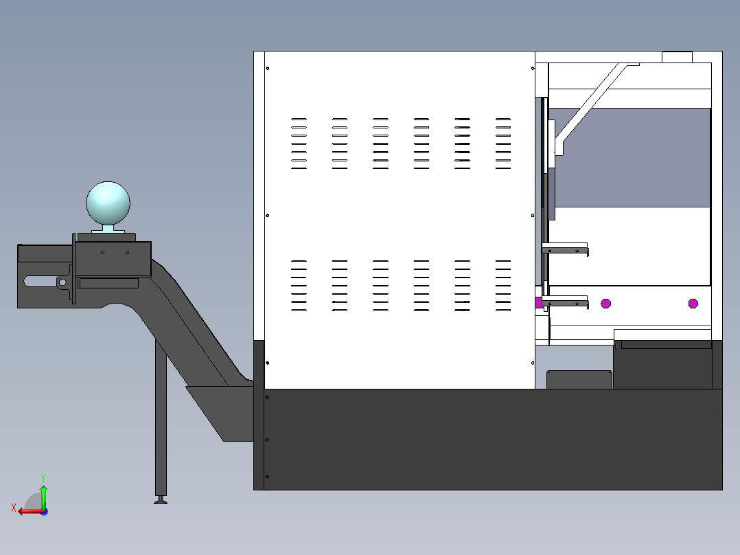 数控机床、数控机床及钣金模型总装3D模型 Solidworks设计后视图
