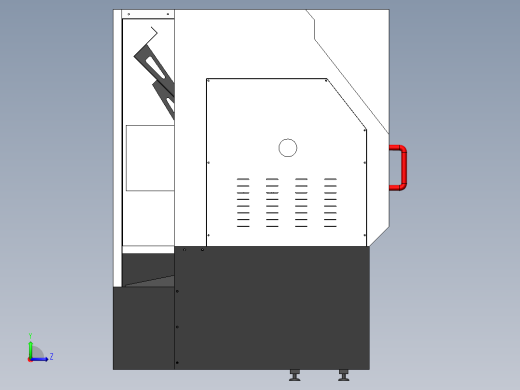 数控机床、数控机床及钣金模型总装3D模型 Solidworks设计左视缩略图