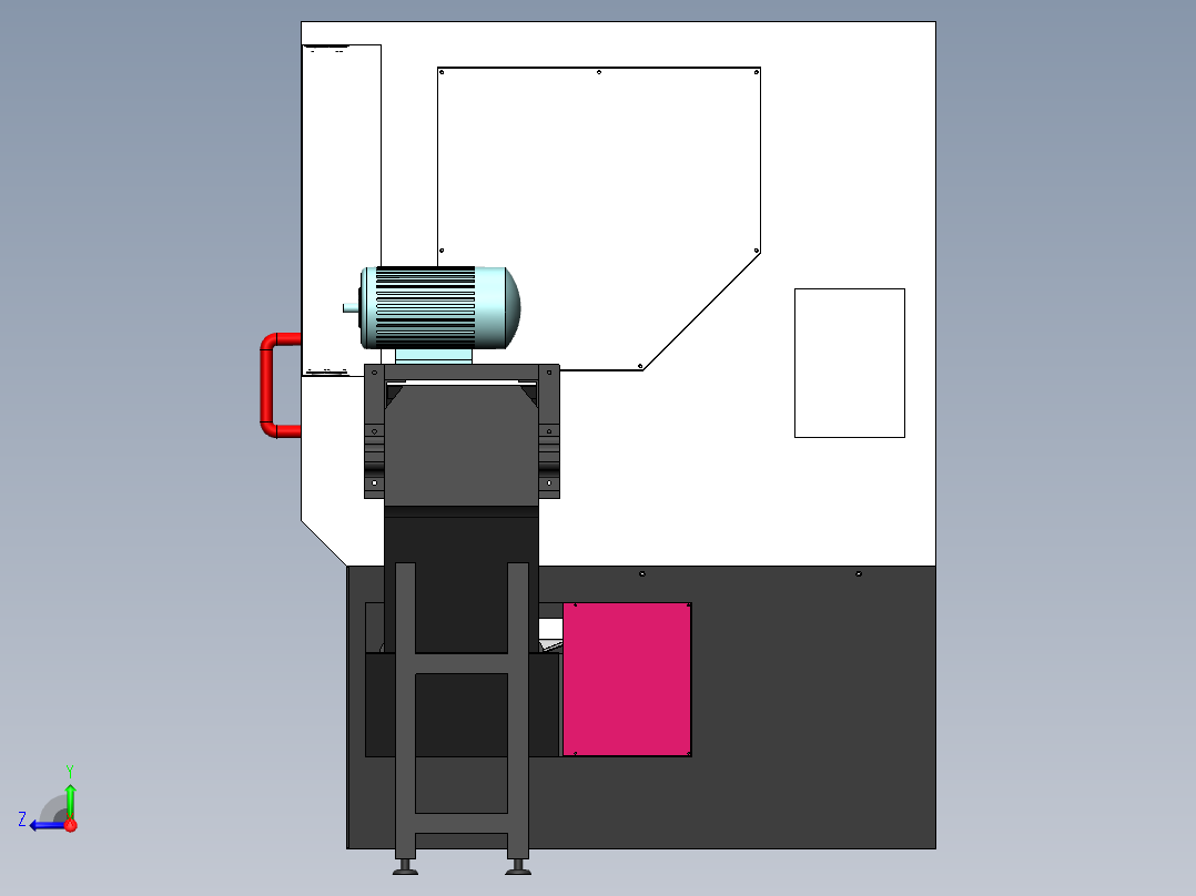 数控机床、数控机床及钣金模型总装3D模型 Solidworks设计右视图