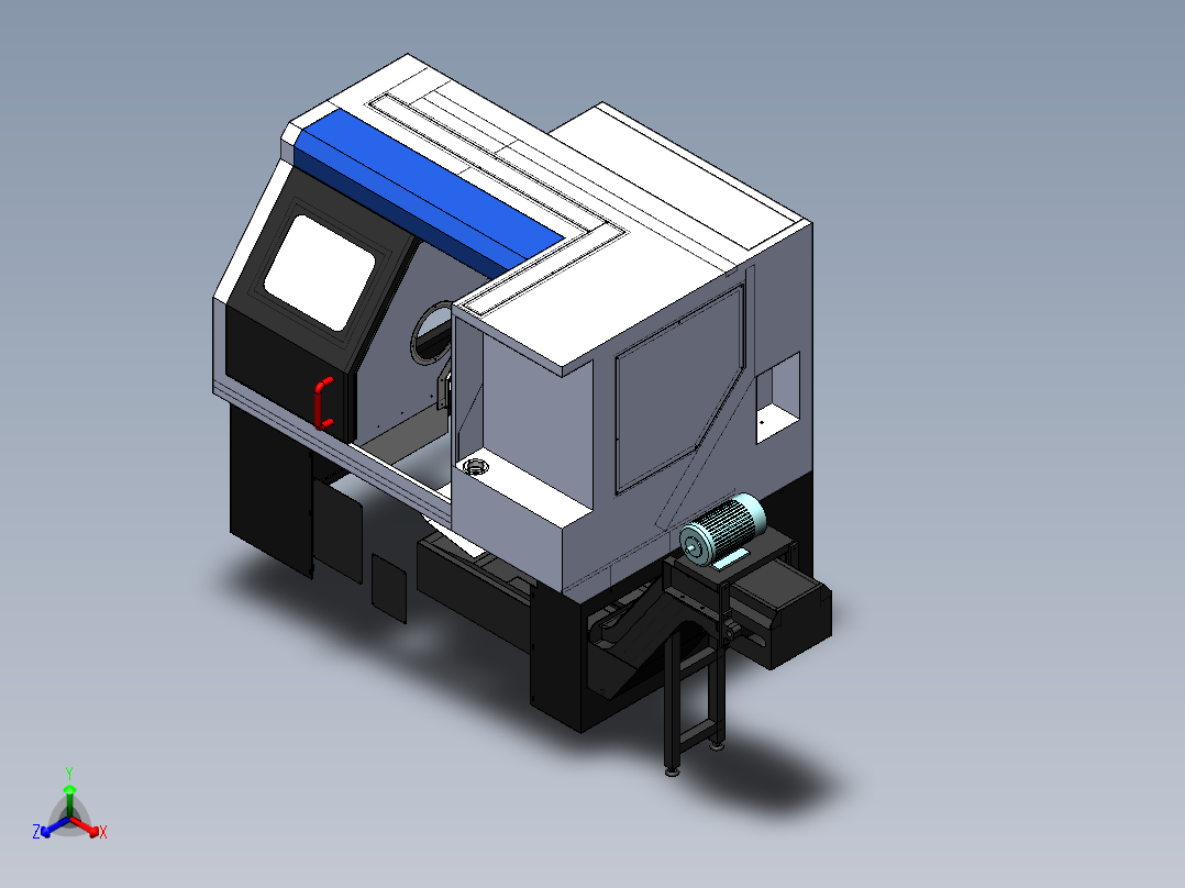 数控机床、数控机床及钣金模型总装3D模型 Solidworks设计正等轴测图