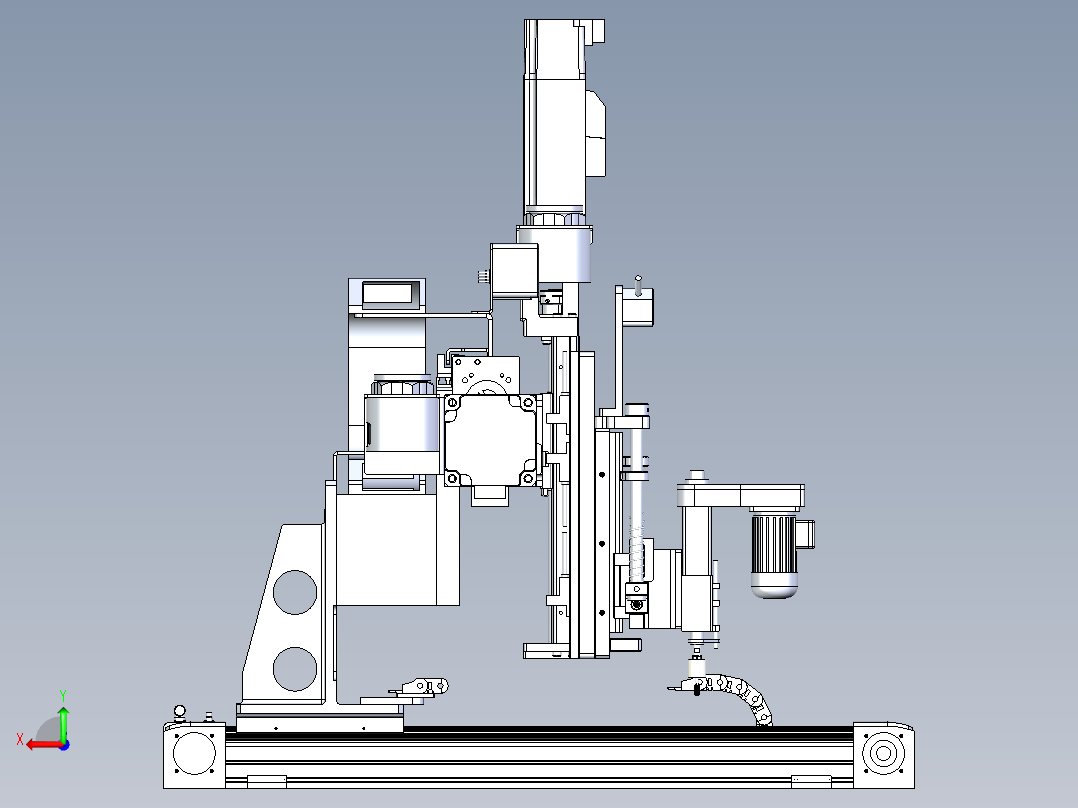 三坐标移动的钻孔攻牙机构后视图