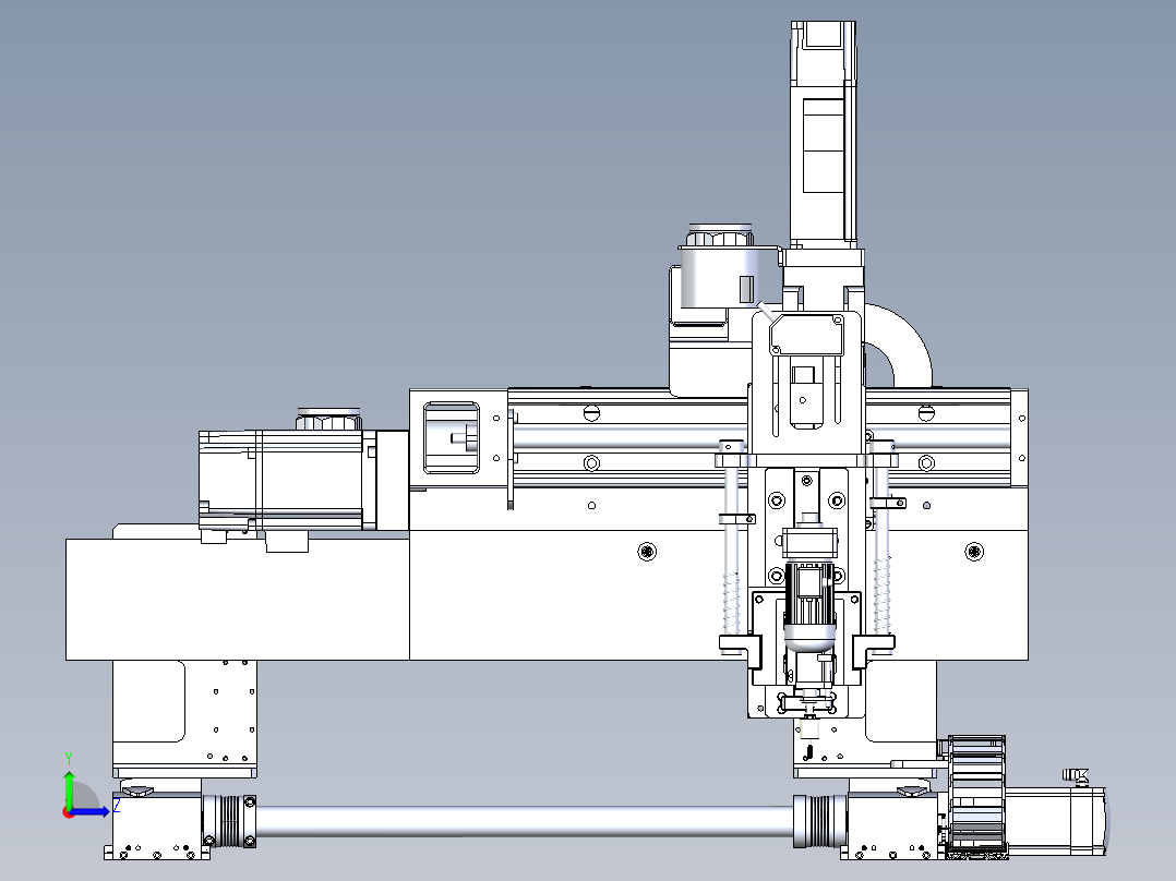 三坐标移动的钻孔攻牙机构左视图