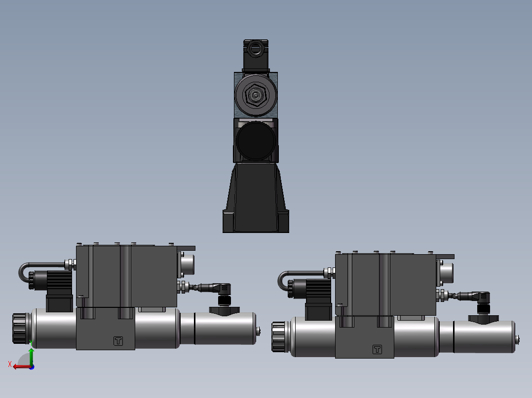 3款低噪音型电磁控制安全阀模型后视图