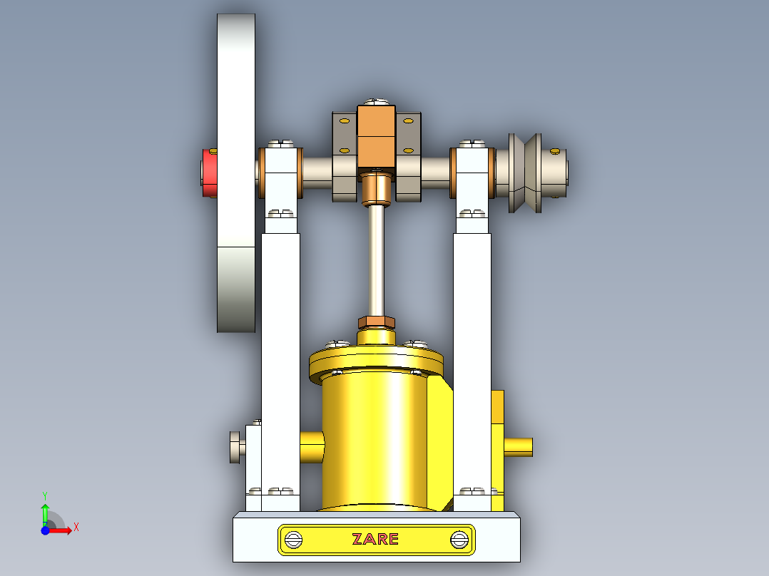 蒸汽机double-acting-oscillating-engine-1832-模型格式为 stp前视图