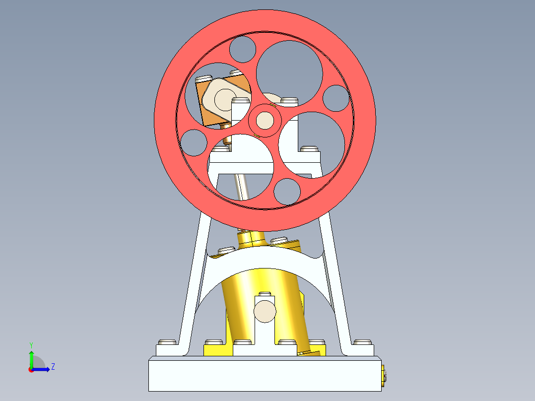 蒸汽机double-acting-oscillating-engine-1832-模型格式为 stp左视图