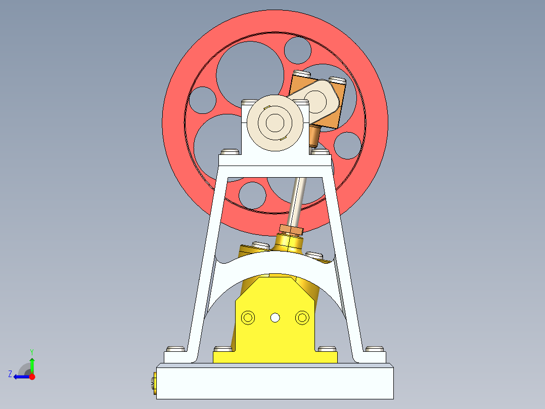 蒸汽机double-acting-oscillating-engine-1832-模型格式为 stp右视图