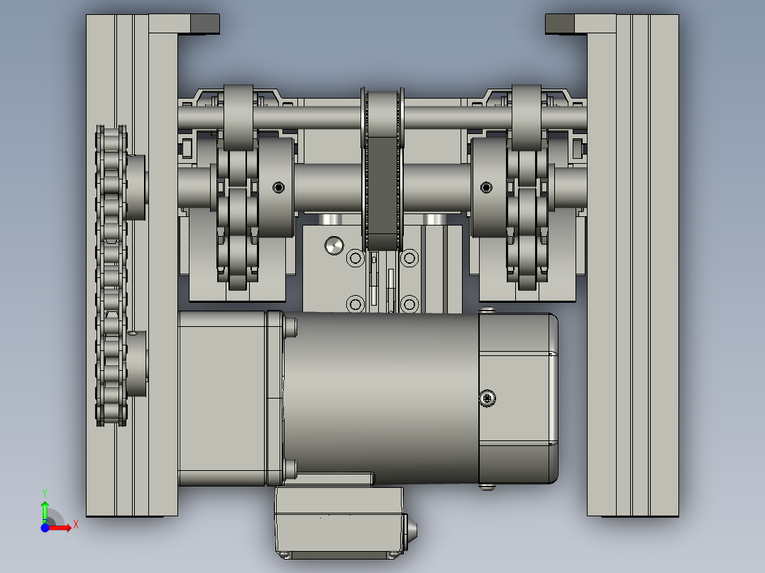 倍力气缸组装生产线设计-倍速链线-A-V1前视图
