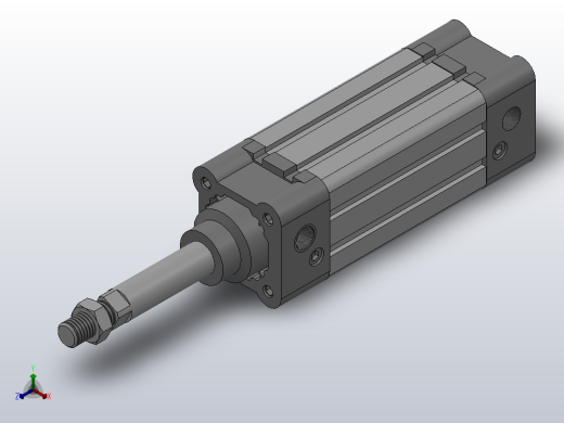 SE标准复动型气缸SE 40×50-S正等轴测缩略图