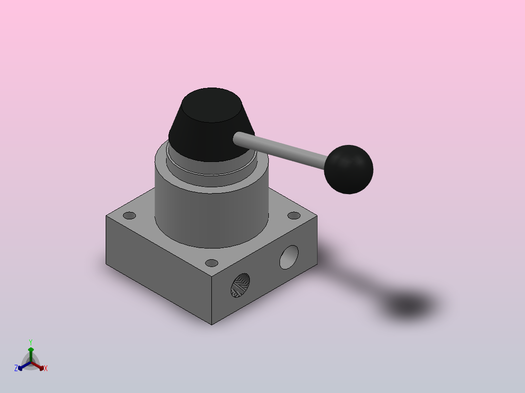 QSR2系列水平旋转手柄式换向阀[Q24SR2-L8]正等轴测图