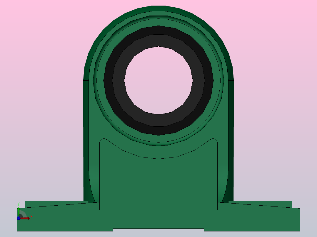 带高中心立式座偏心套外球面球轴承[UELPH型]_UELP210前视图