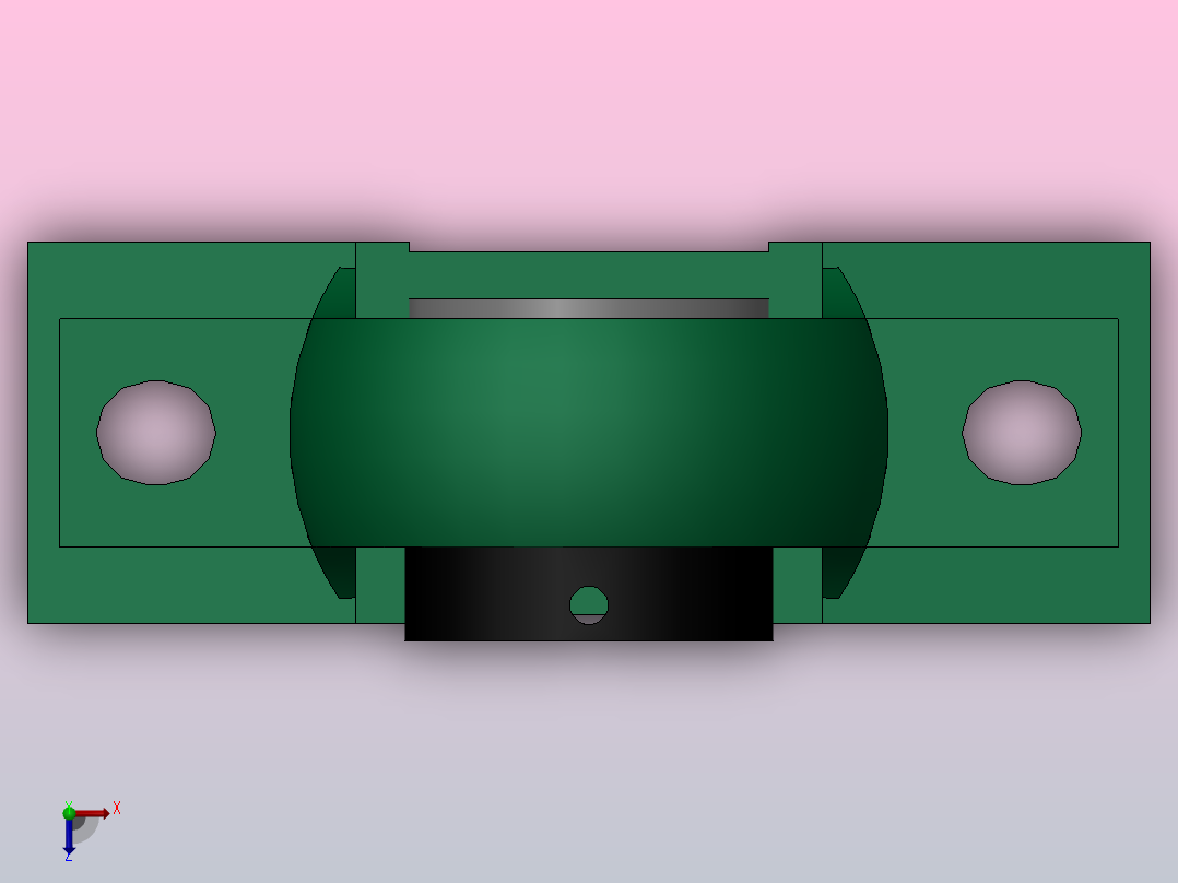 带高中心立式座偏心套外球面球轴承[UELPH型]_UELP210俯视图