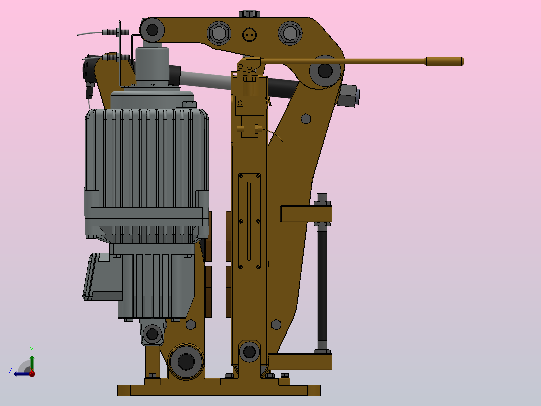 YP31系列电力液压盘式制动器YP31-1250-500×30-ⅡA-CL.RL.WL.HL右视图